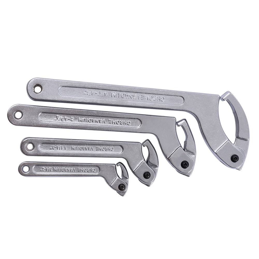 4pcs Nuts Spanner Wrench C Pin Spanner Hook Wrench Tool Kit Assy Set Adjustable
