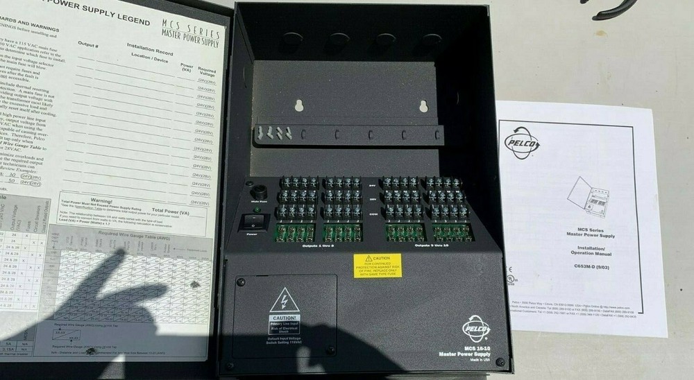 Pelco MCS 16-10 Master Power Supply