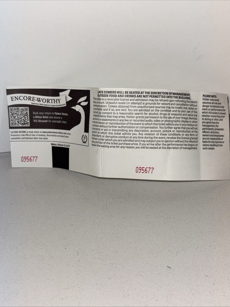 Used Stephen Colbert Late Show Ticket