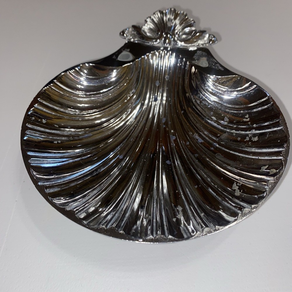 Zink Alloy Sliver Clam Shell 6” x 4.75”x 1.5”- SHEFFIELD ENGLAND 1700-1800