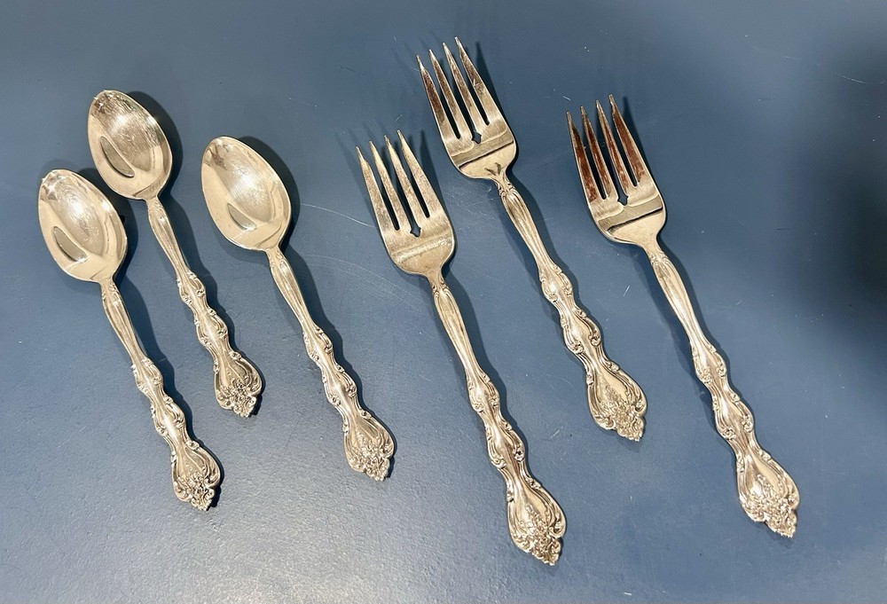 International Silverplate Interlude Pattern Vtg 1971 Spoons & Salad Forks 6 pcs