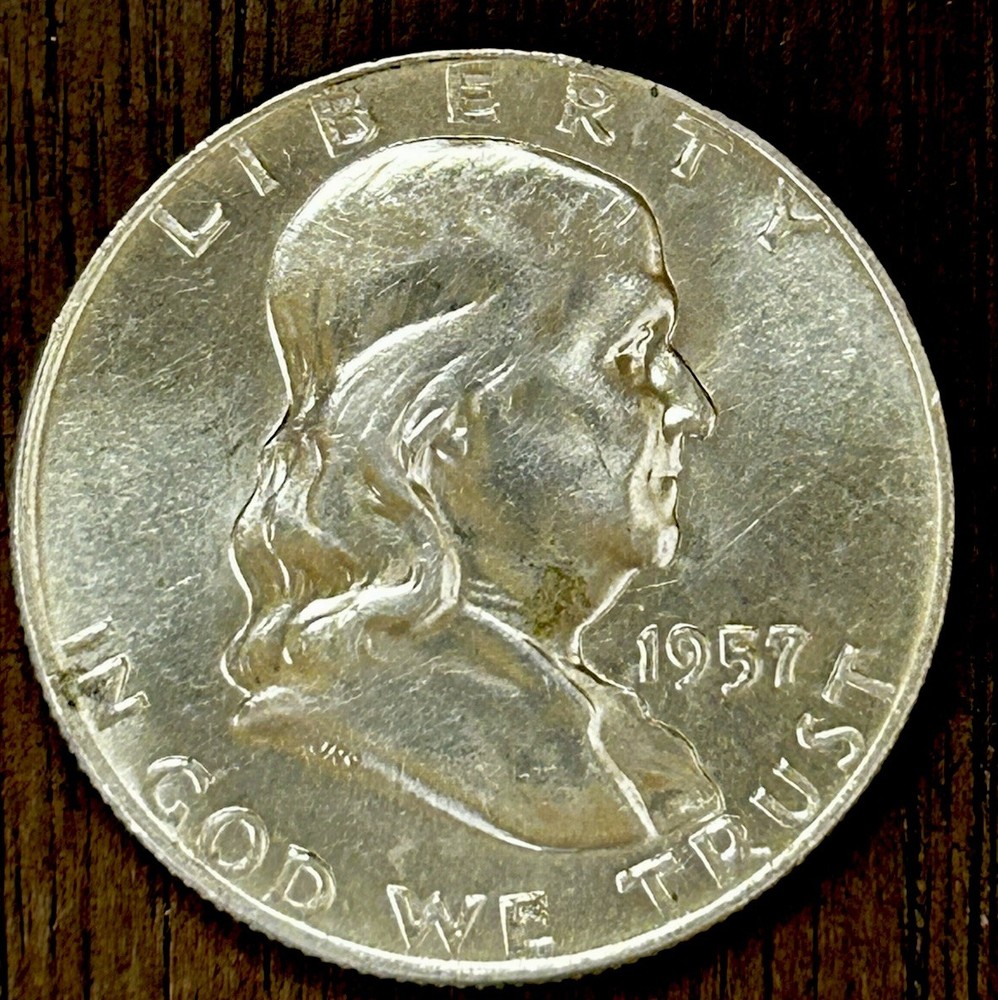1957-D 50C Franklin Half Dollar BU - 25604