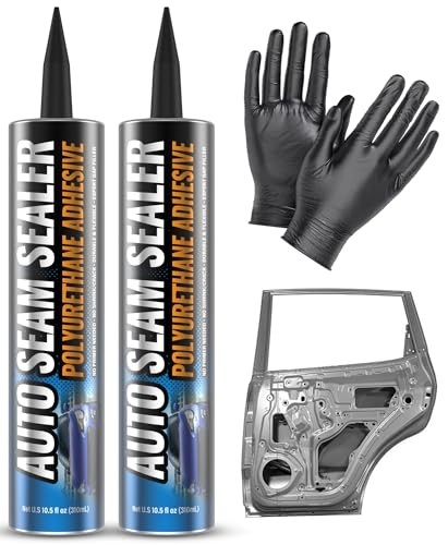[2 Pack] Professional Automotive Seam Sealer, Paintable Quick-Set Polyurethane