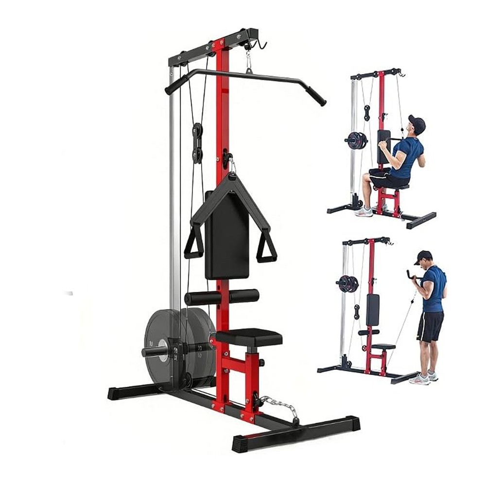 Pull Down & Low Row Cable Machine Home LAT Pulley System for Full Body Workout