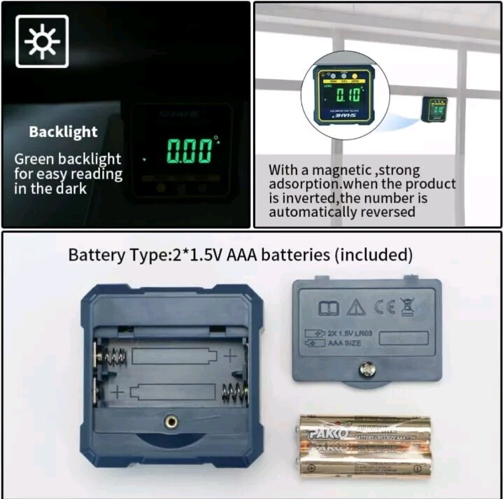 Digital Inclinometer Level Box Gauge Angle Meter Finder Protractor Magnetic Base