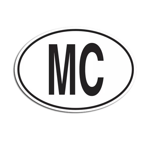 MC Monaco Country Code Oval Sticker