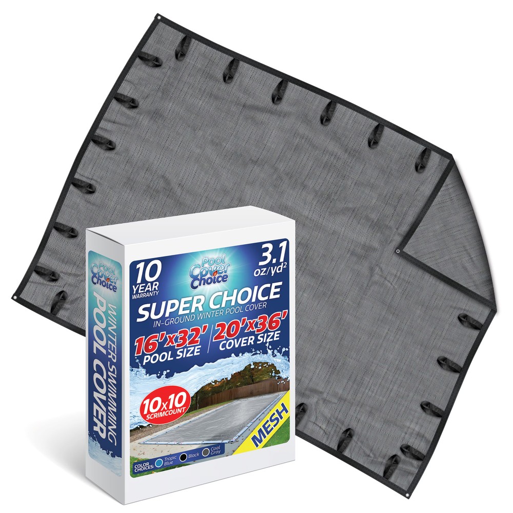 PoolCoverChoice Winter Swimming Pool Cover for 16 ft x 32 ft Rectangular Pool