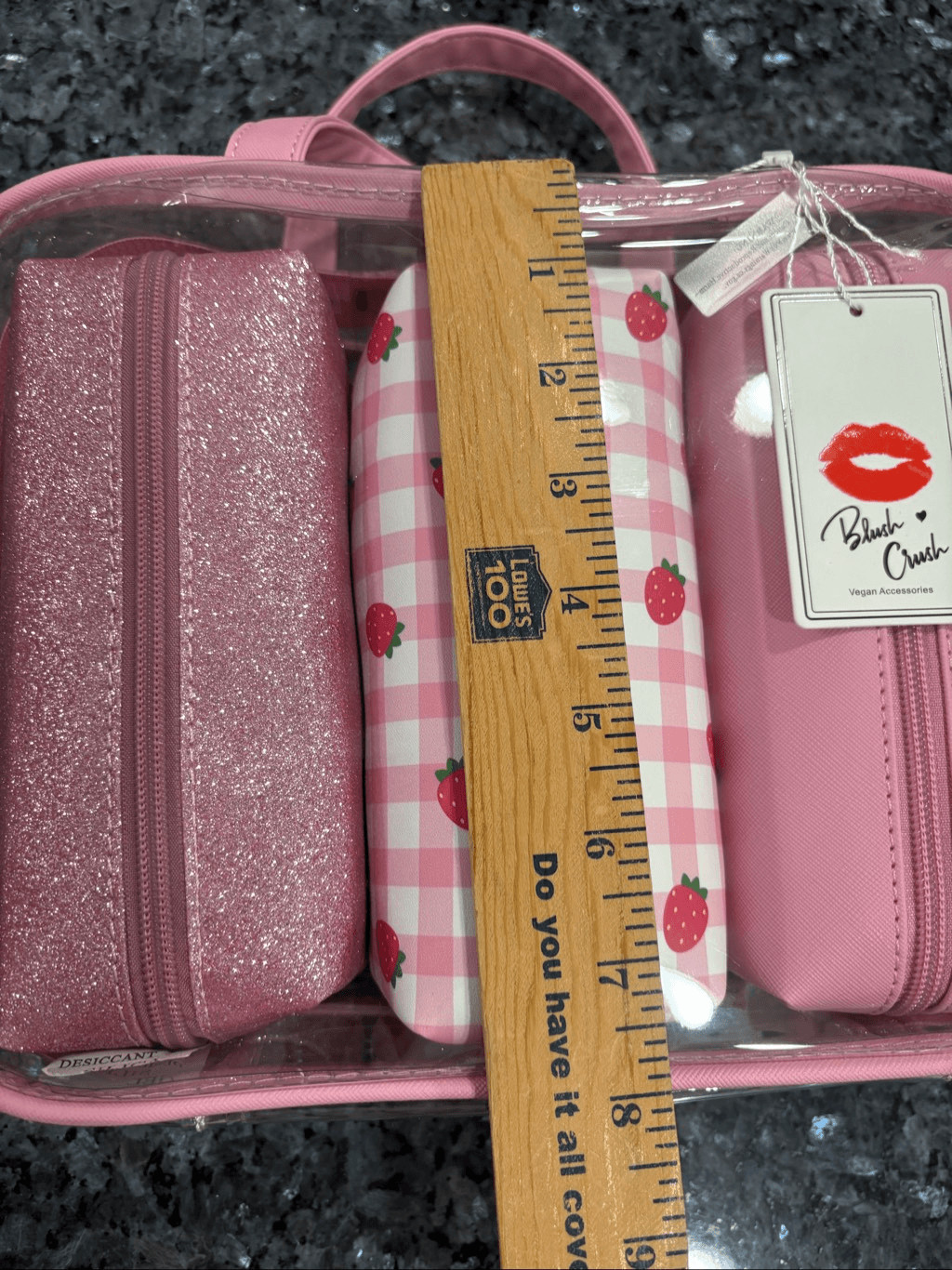 Blush Crush Pink Travel Cosmetic Bag Set 3 Piece Makeup Bags New