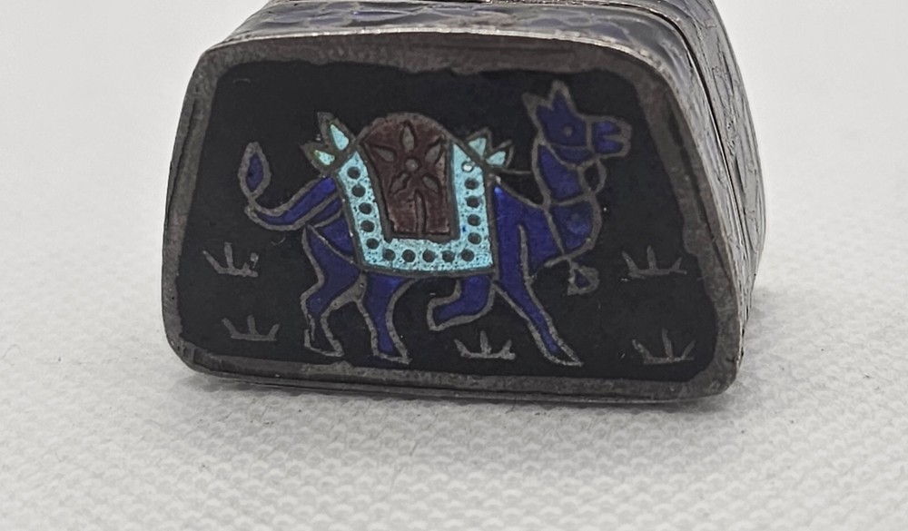 Vintage Small Silver Box Enamel 925