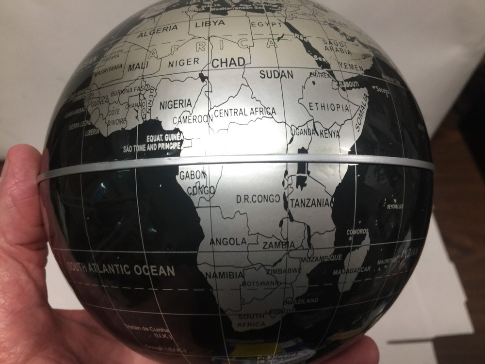 Solar Spinning Globe in Black & Silver Things Remembered