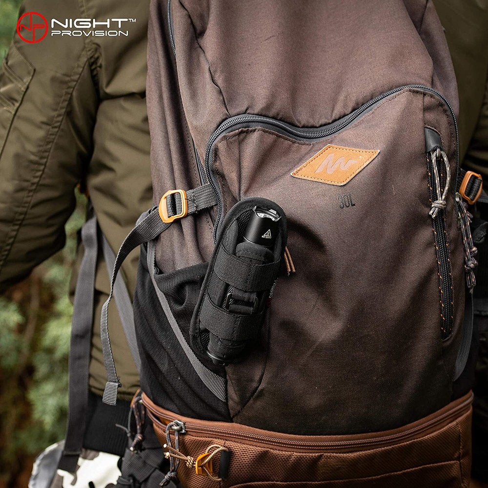 2Pcs Tactical Flashlight Holster Duty Belt Pouch Stretchable Rotatable Clip 360°