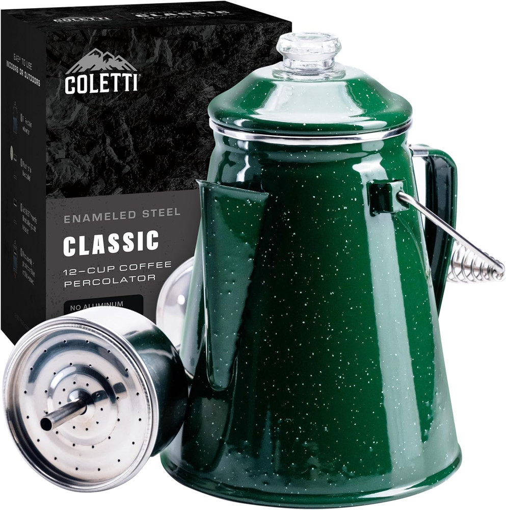Classic Percolator Coffee Pot — Camping Coffee Percolator, Campfire Coffee Pot –