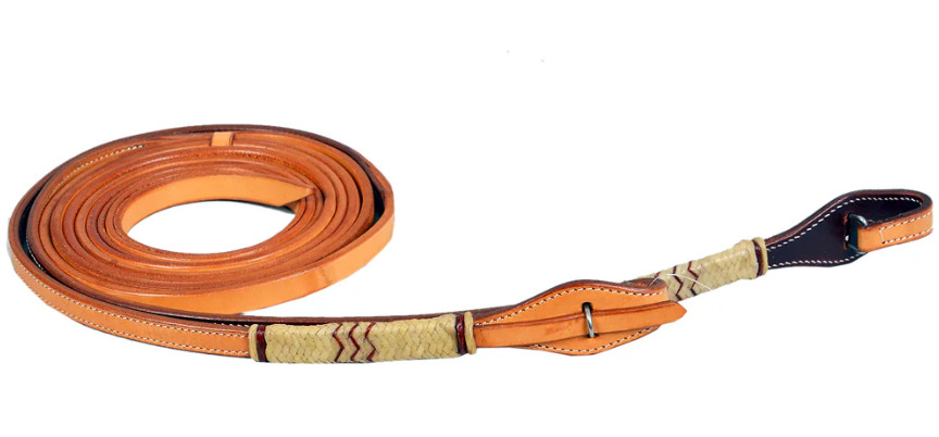 Bar H Equine Braided Rawhide Accented Split Reins
