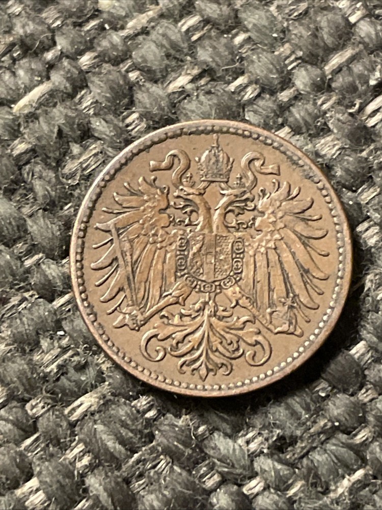 1907 Austria 2 Heller Coin