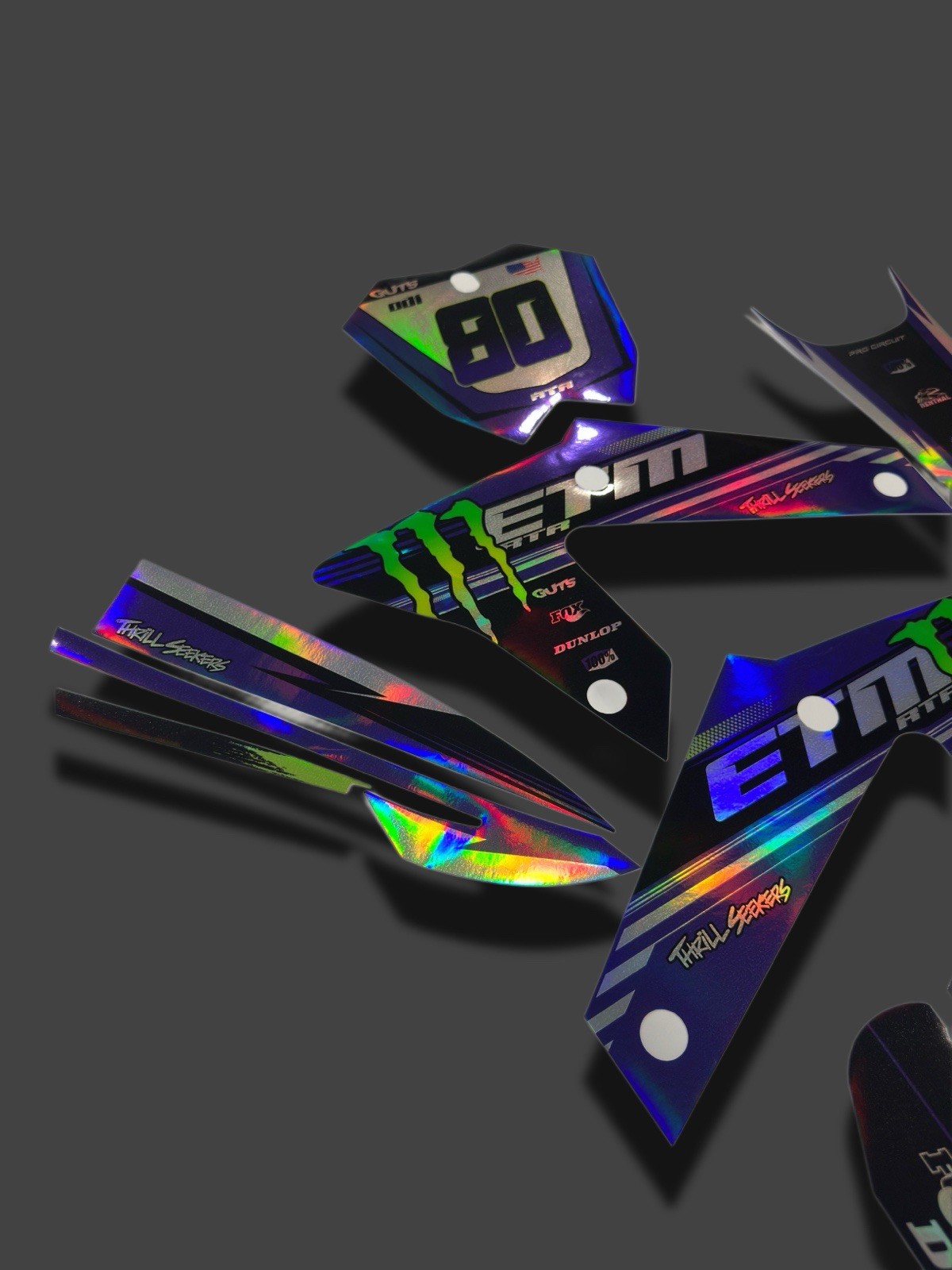 ETM RTR graphics kit decals THICK AND HIGH GLOSS ..... HOLOGRAPHIC FINISH