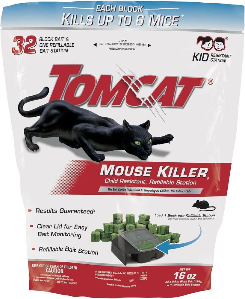 Tomcat Mouse Killer Child Resistant, Refillable Station US