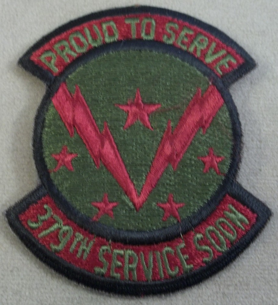 US Air Force 379th Service Squadron Subdued Cut Edge Patch