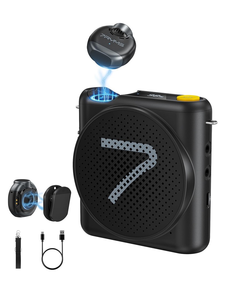 Voice Amplifier for Teachers & Guides - Wireless, Lavalier Mic, 164 ft Range