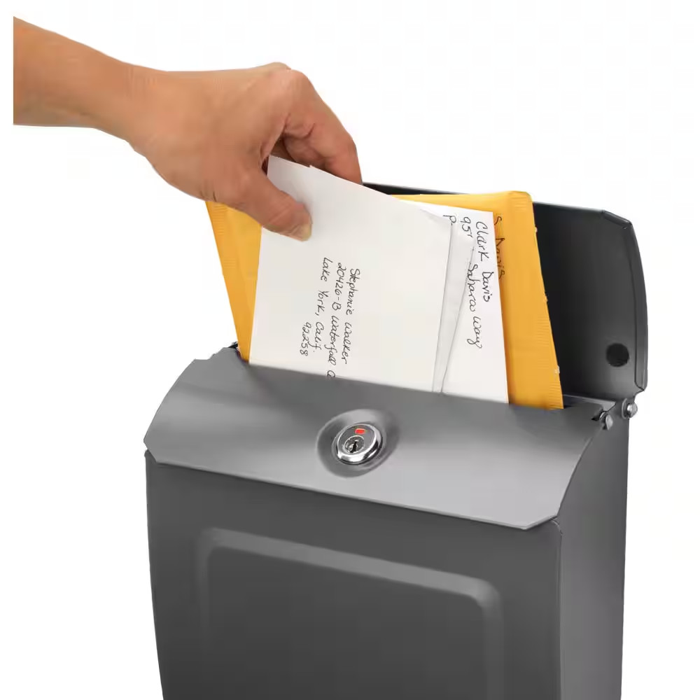 Aspen Graphite, Small, Steel, Locking, Wall Mount Mailbox