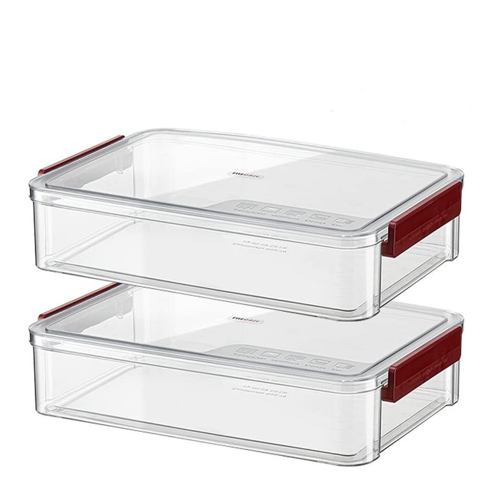 2 Pack Document Storage Clear Plastic Boxes with Lids Stackable Bins Paper