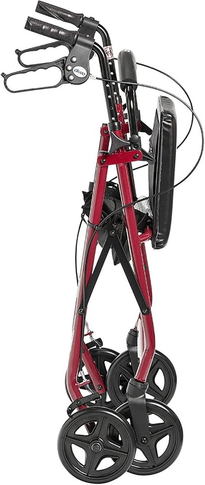 Aluminum Rollator Fold Up & Removable Back Support Padded Seat