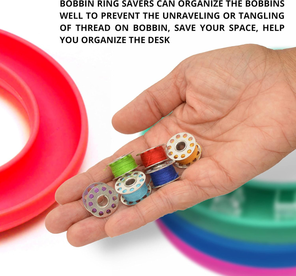 4PCS Bobbin Holder Set – Organizer for Sewing Thread Machine Bobbins Case wit...