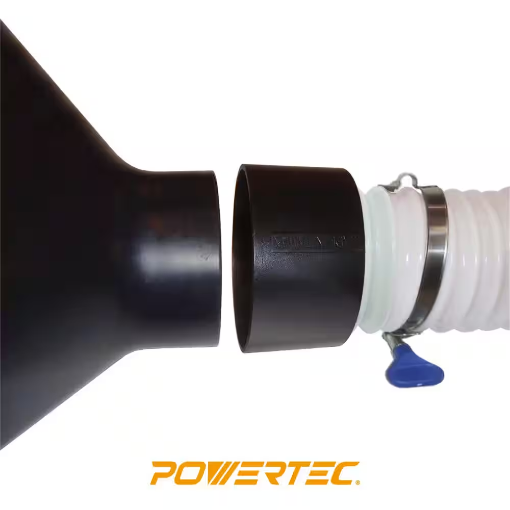 POWERTEC Dust Collection Threaded Quick Coupler Adapter, 4 x 2-1/2" (70171)