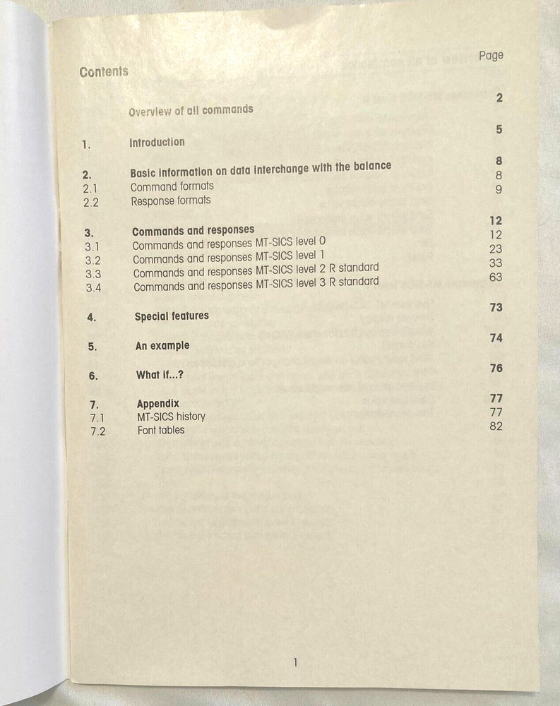METTLER TOLEDO Standard Interface Command Set Reference Manual MT-SICS 0 1 2 3
