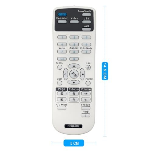 Replace Projector Remote Control fit for Epson Projector, Home Cinema,