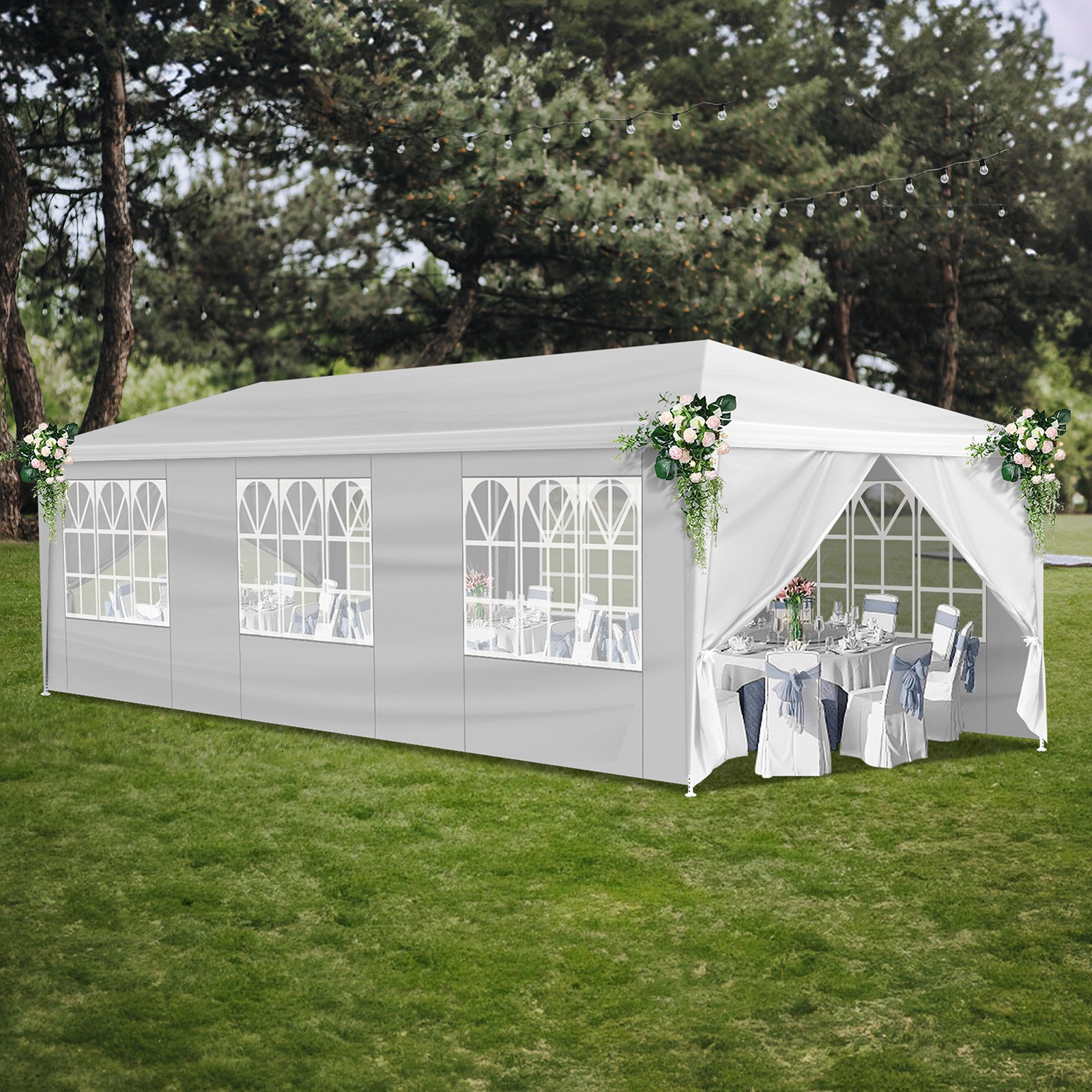 10'x30' Outdoor Gazebo Canopy Tent Wedding Party Tent Patio /w 8 Removable Walls