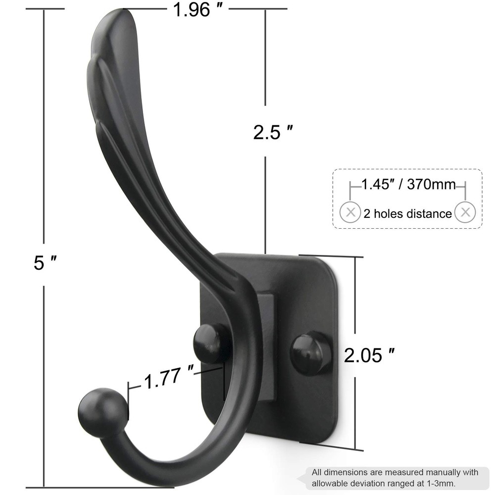 Heacy Duty Coat Hat Hooks,Wall Mount Hanger, 4 Pack