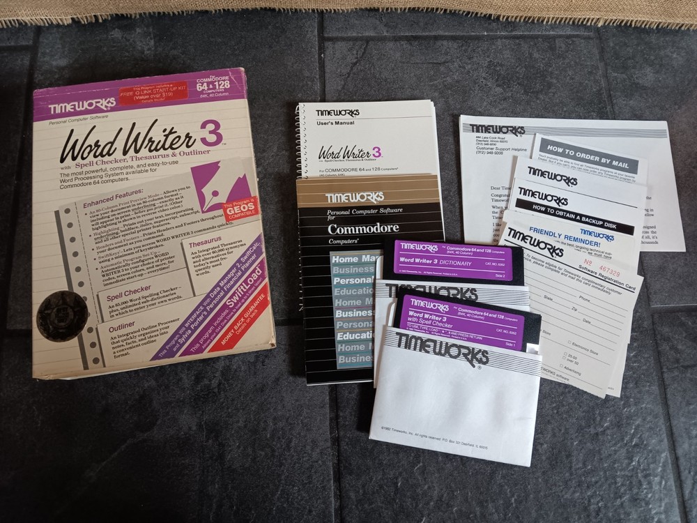 Commodore 64 Timeworks Word Writer 3 Computer Software Tested/Works