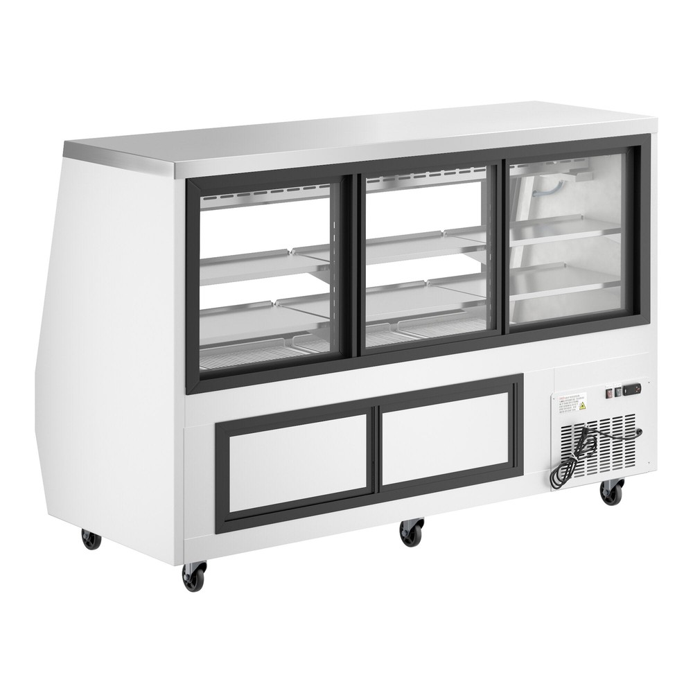 84" White Square Glass Refrigerated Deli Case