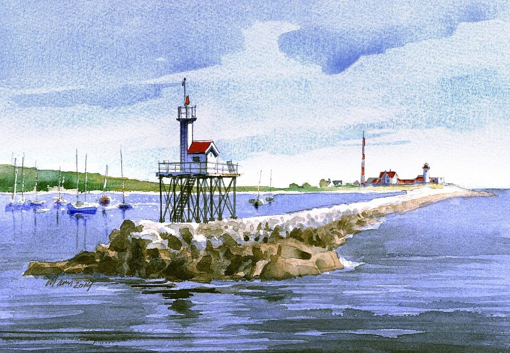 Dog Bar Breakwater Lighthouse Eastern Point Gloucester Massachusetts Notecards