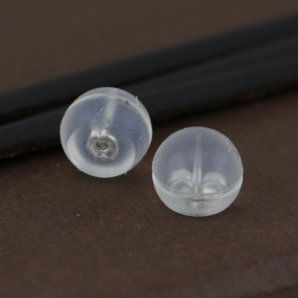 Genuine 18CT WG Insert Dome Silicone Earnuts Extra Large - 1 Pair