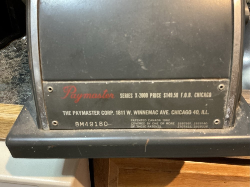 Vintage Check Writer By Paymaster