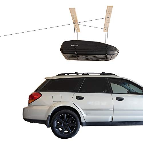 - Cargo Box Overhead Garage Storage Hoist, Self-Leveling, Safe Anti-Drop