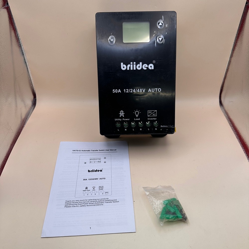 briidea Automatic Transfer Switch, 50A 5500 Watt ATS Dual Power Controller for