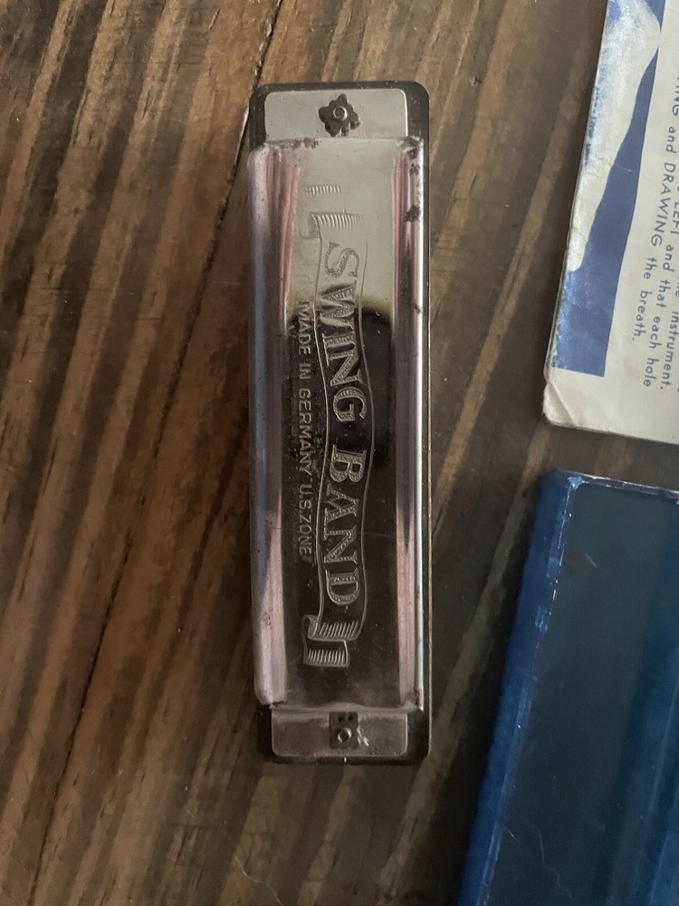 1922 Emenee Antique Chromatic Harmonica Tested w/ Instruction Manual