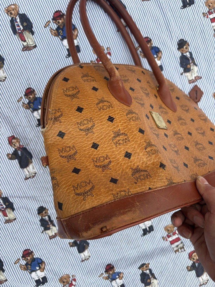 MCM Visetos Heritage Bowler Medium Satchel