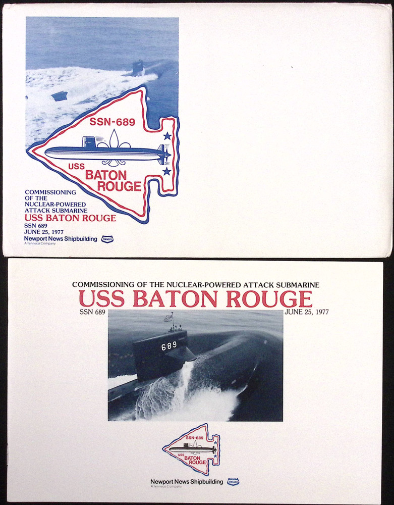 1977 US Navy USS Baton Rouge SSN-689 Commissioning Ceremony Program