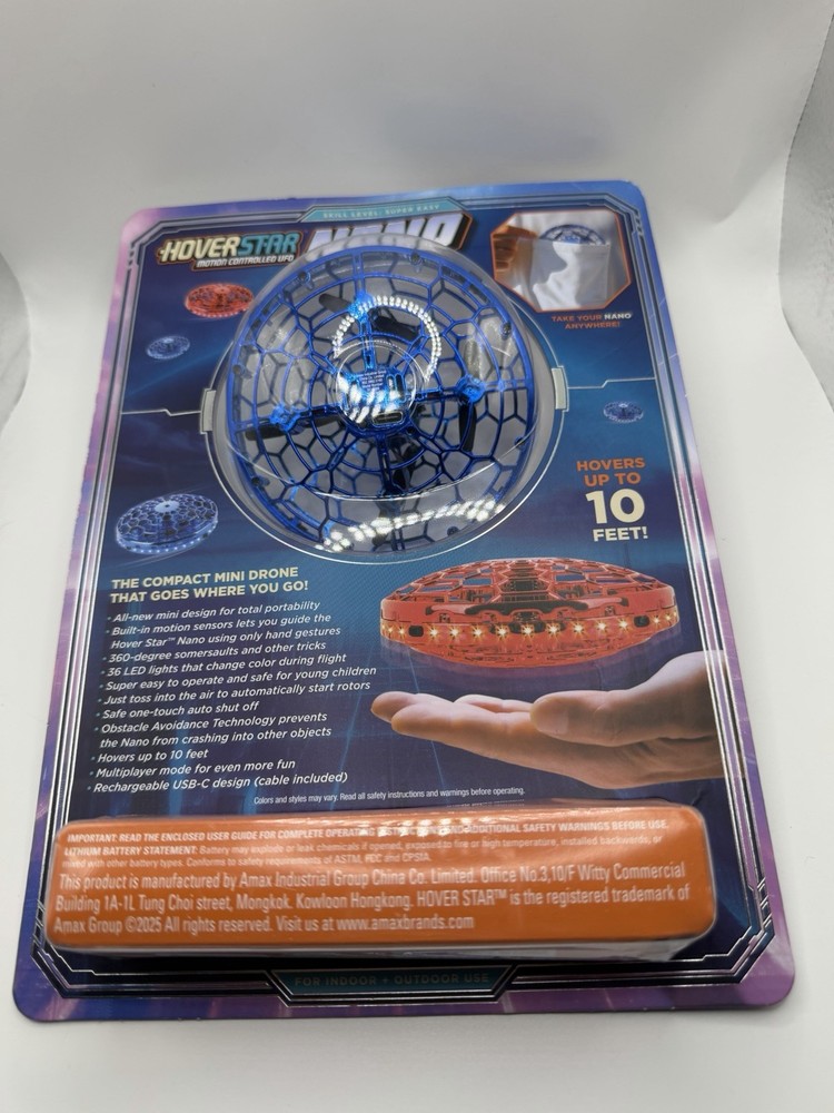 Hover Star Nano Motion Controlled UFO Toy – Hand Control BlueDrone