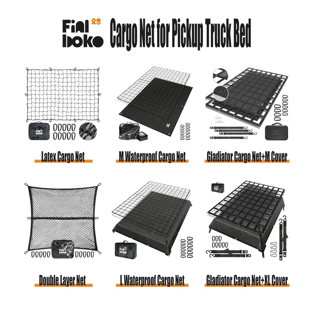 Finiboko Highly Elastic Cargo Net for 4x6Ft Net,