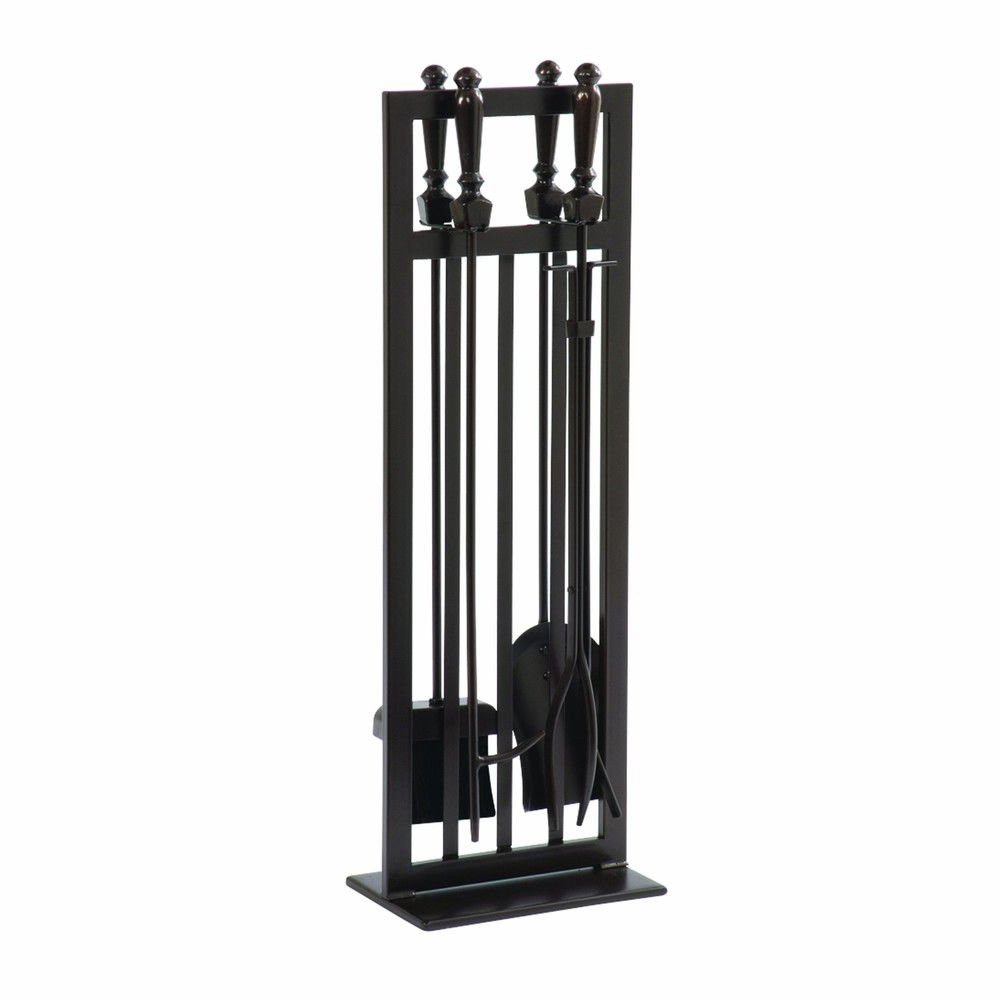 Mission Style 5 Pc. Fireplace Toolset Metallic