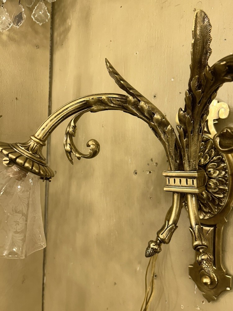 pair french bronze sconces