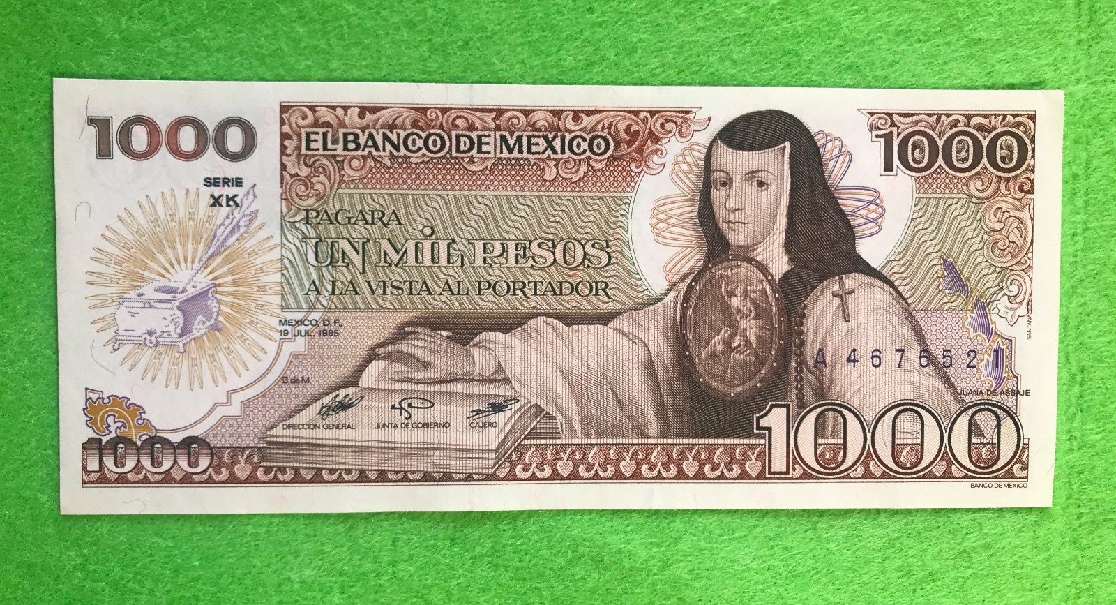 UNCIRCULATED UNC Mexico Banknote 1000 Pesos Paper Money - Mexican bills Mil BDM