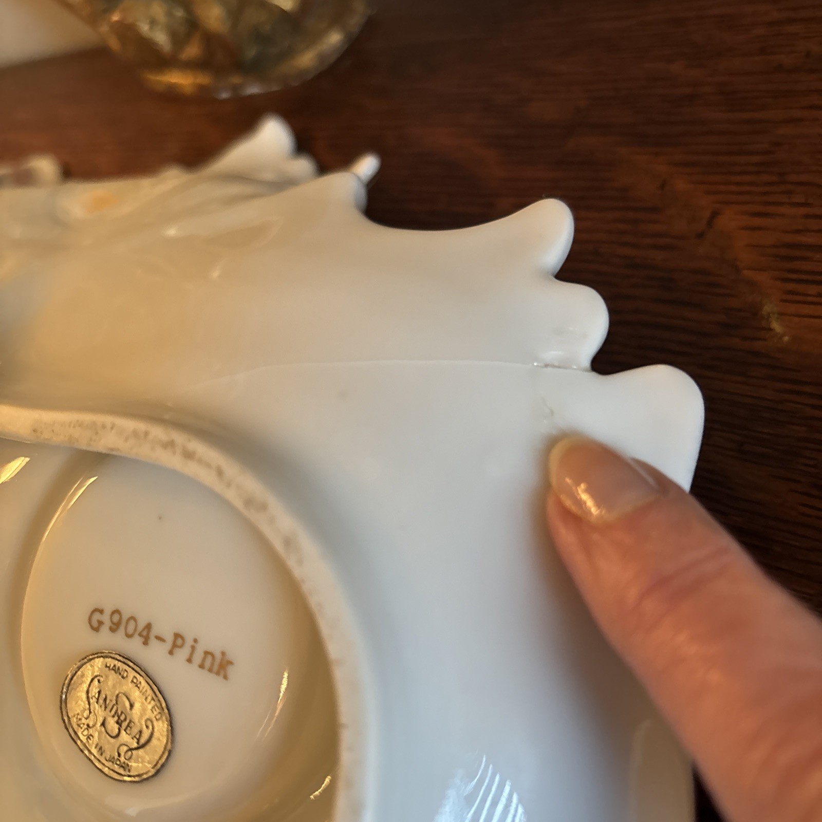 Porcelain 5 Piece Inkwell Dresser Set~Sandrea Japan G904~Chips & Cracks