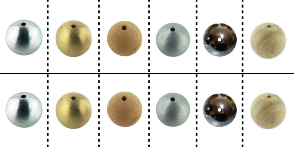 Physics Ball, Various Materials, Drilled, Pack of 12