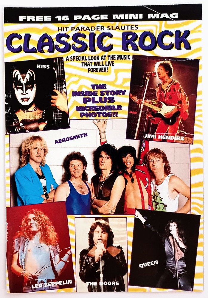 HIT PARADER 16-PAGE MINI-MAGAZINE~1993 POSTER PINUP~KISS/QUEEN/LED ZEPPELIN/DOOR