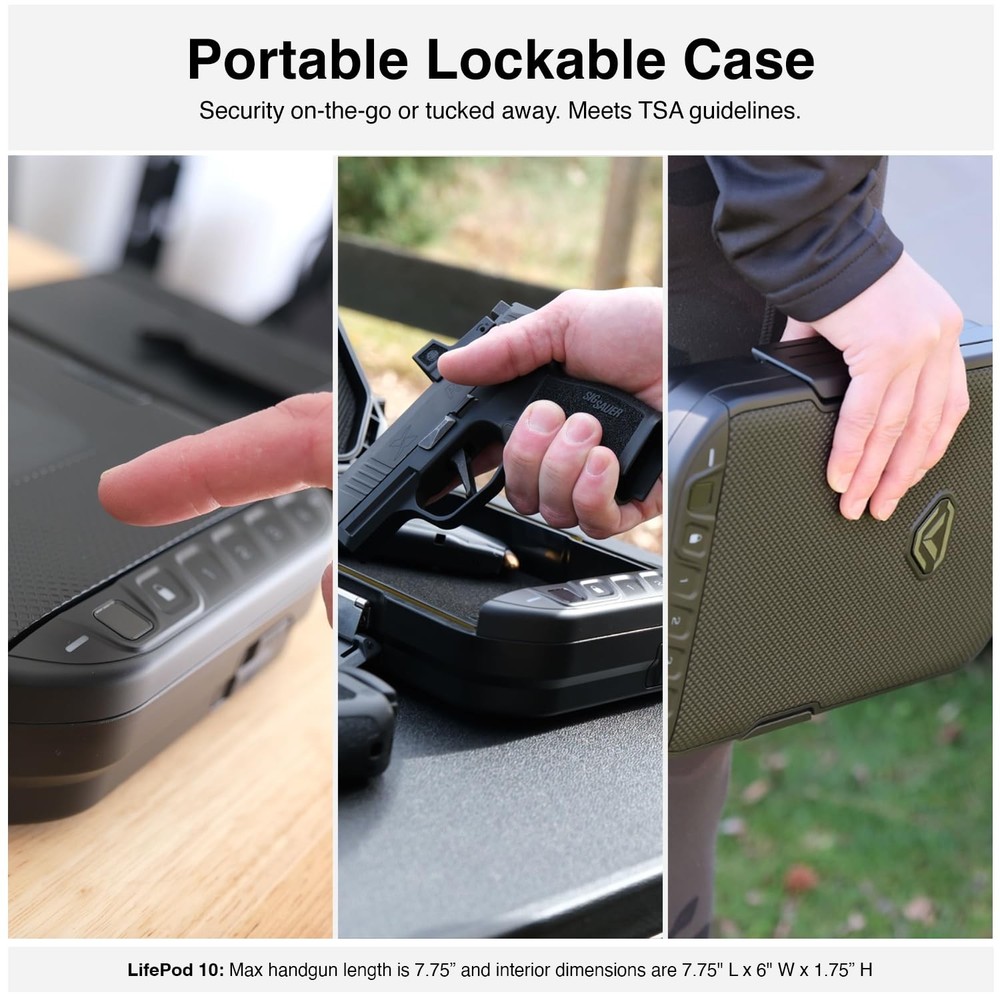 VAULTEK LifePod 10 Compact Lockable Weatherproof Case with Builtin Lock, Stee...